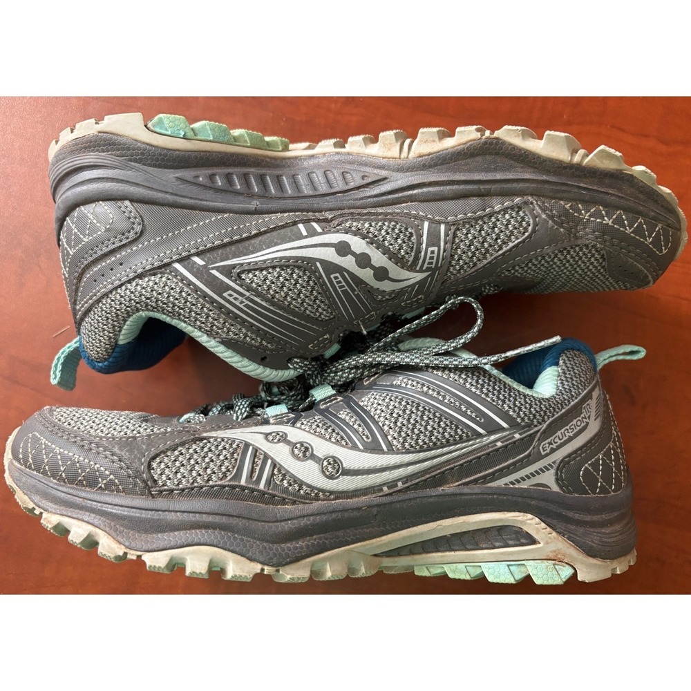 Saucony Excursion TR10 Womens Trail Running Shoes Grey Mint Blue Size 7.5